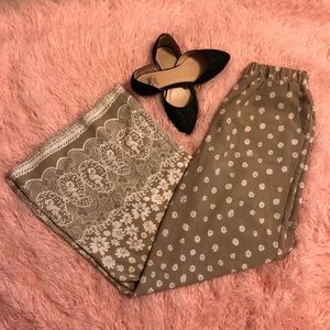 Tan Printed Palazzo Pants